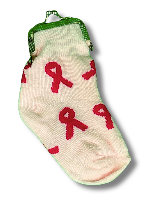 Pink Ribbon Sock Coin Purse (12pk)