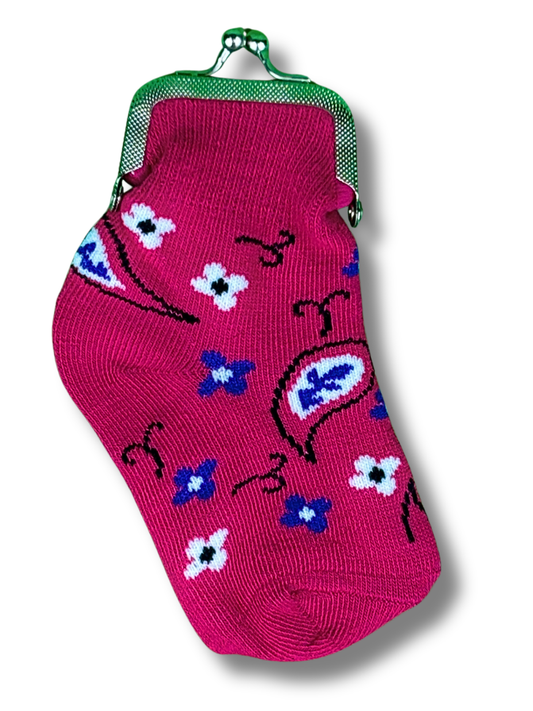 Pink Paisley Sock Coin Purse (12pk)